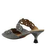Load image into Gallery viewer, J. Renee Francie - Heels for Women - Soft Satiny Fabric Uppers - Open Toe - Synthetic Linings - Sculpted Heel Pewter Glitter 7 N (AA)
