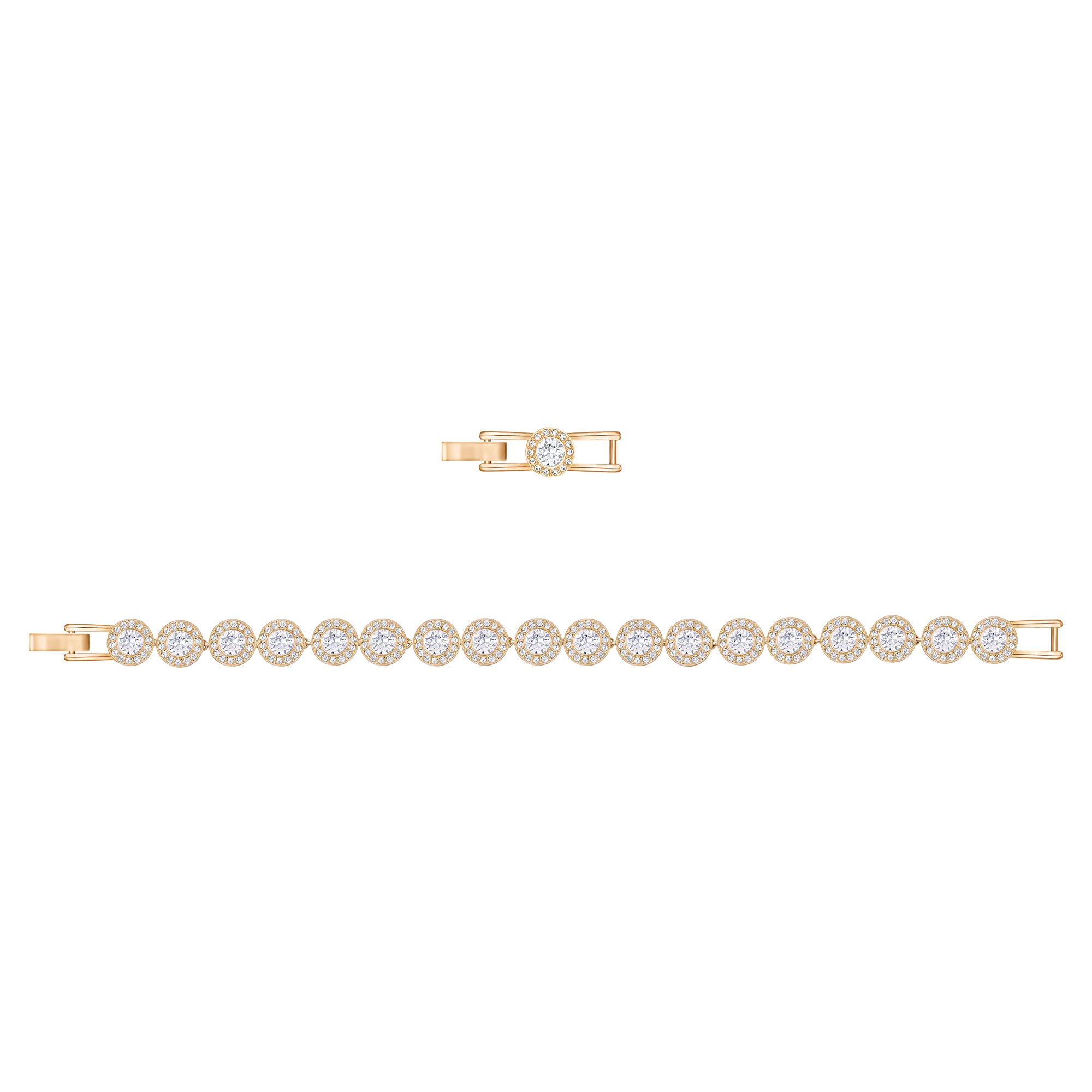 Swarovski Una Angelic Tennis Bracelet, Clear circle-cut Swarovski Crystals with Matching Crystal Pavé on a Rose-Gold Tone Finish Setting, Part of the Swarovski Una Angelic Collection