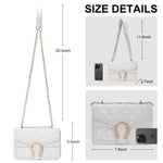 Load image into Gallery viewer, Aiqudou Quilted Crossbody Shoulder Bag for Women - Small Denim Chain Purse Leather Strap Fashion Casual Messenger Purse Bag(Mini White)
