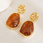 Load image into Gallery viewer, Gold Brown Statement Dangly Earrings for Women Vintage Unique Irregular Crystal Long Dangle Earrings Trendy Formal Earrings Valentine's Day Jewelry(K)
