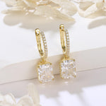 Load image into Gallery viewer, Ferkerylu Sterling Silver Diamond Earrings for Women 4CT 8 * 10mm Radiant cut Lab Simulation Diamond 5A Cubic Zirconia Hoop Earrings Jewelry Gift for Her Birthday Christmas Gold
