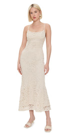 Load image into Gallery viewer, Bardot Women&#39;s Adoni Crochet Midi Dress, Light Beige, Off White, 2
