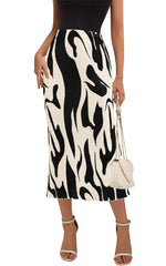 Load image into Gallery viewer, PRETTYGARDEN Womens Skirts Midi Length High Waist Zebra Print A Line Pleated Long Skirt Flowy Summer Stretch Maternity Skirt (Beige, Large)
