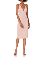 Load image into Gallery viewer, Dress the Population Women&#39;s LYLA Solid Sleeveless Fitted MIDI Sheath Dress Dress, Blush, M
