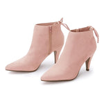 Load image into Gallery viewer, Womens Pointed Toe Heels Ankle Booties Kitten Stiletto Bowtie Strappy Fall Dress Boots Shoes
