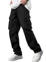 Load image into Gallery viewer, Comdecevis Men&#39;s Casual Cargo Pants Workout Joggers Stretch Sweatpants Hiking Drawstring Tactical Pants with Multi Pockets Black
