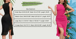 Load image into Gallery viewer, Women's Midi Bodycon Dress Summer Sleeveless Ruffle Mermaid Dress Cocktail Party Tank Dresses for Wedding Guest,Rose Red,Small
