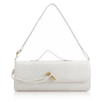 Load image into Gallery viewer, BWKUNOLF Evening Clutch for Women Crocodile Print - PU Leather Crossbody Bag with Removable Strap, Formal Party &amp; Wedding Handbag (White)
