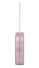 Load image into Gallery viewer, Covelin Women&#39;s Dollar Coin Handbag Rhinestone Purse Evening Clutch Bag Pink
