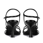 Load image into Gallery viewer, wetkiss Black Heels Women - Strappy Low Kitten Heels Comfortable Sandals Round Open Toe for Going Out Dressy Adjustable Ankle Strap, Black, Size 8
