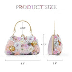 Load image into Gallery viewer, Fecialy Flower Clutch Purse Women 3D Floral Evening Handbags Chain Strap Shoulder Bag for Formal Party Bride Wedding
