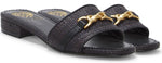 Load image into Gallery viewer, Vince Camuto, Women's, Maxine Banded Buckle Slide Sandals, Black, 6, Medium
