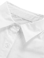 Load image into Gallery viewer, LYANER Women's Casual Shirt Dress Collar V Neck Button Down Loose Long Sleeve Mini Dresses White Small
