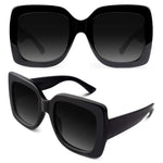 Load image into Gallery viewer, GQUEEN Oversized Square Frame Sunglasses Womens Retro Vintage Trendy Black Shades,S904
