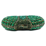 Load image into Gallery viewer, QMLGB Shining Women Rhinestone Clutch Diamond Purse Hollow Out Evening Handbag Party Clutch Bag for Wedding Prom, Emerald
