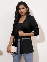 Load image into Gallery viewer, Genhoo Women's Long Stretchy Sleeve Open Front Lightweight Work Office Blazer Jacket Black L
