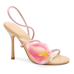 Load image into Gallery viewer, Flower High Heels for Women Calla Lily Open Toe Floral Stilettos Heels Sexy Strappy Wedding Birthday Dressy Heeled Sandals
