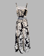 Load image into Gallery viewer, CHICME Summer Dresses for Women 2026 Sleeveless Casual Boho Maxi Dress Square Neck Hollow-Out Floral A Line Black Dress-M
