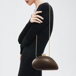 Load image into Gallery viewer, NEWROGENG Acrylic Seashell Clutch Purse for Women, Elegant Marble Evening Bag with Gold-Tone Magnetic Clasp, Wedding Party Clutch Handbags, Bronze
