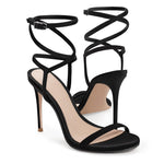 Load image into Gallery viewer, Coutgo Womens Strappy Heels Sandals Lace up Sexy High Heeled Ankle Strap Summer Dress Shoes
