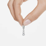 Load image into Gallery viewer, Swarovski Stilla Attract Trilogy Drop Pierced Earrings with White Crystals on a Rhodium Plated Setting with Hinged Closure
