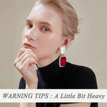 Load image into Gallery viewer, VANGETIMI Vintage Rhinestone Statement Earrings Fancy Big Crystal Rectangle Drop Dangle Earrings Evening Prom Pageant Jewelry Earrings for Women (Red-clear)
