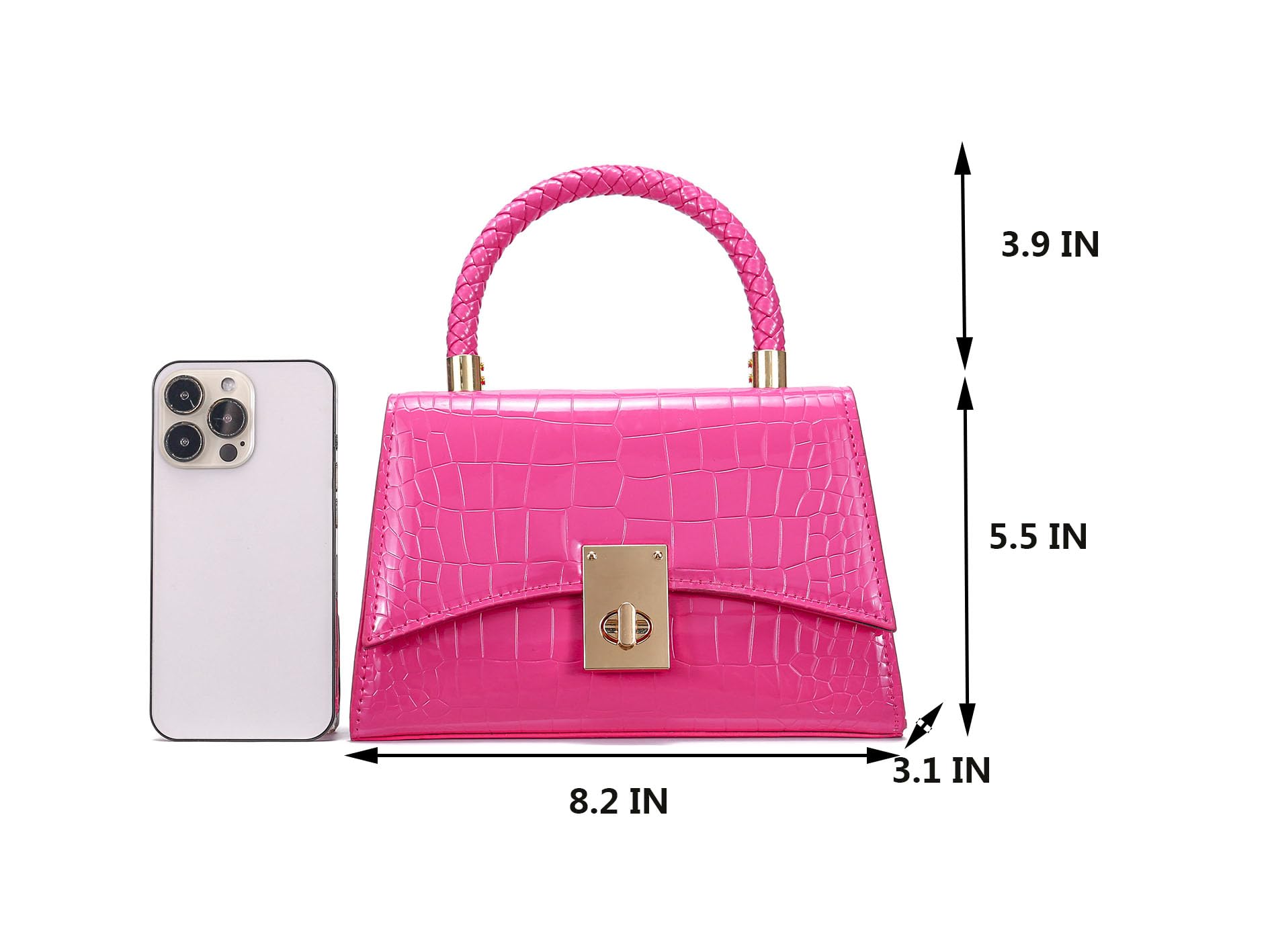 JHVYF Women Small Crossbody Bags Shoulder Bag Classic Satchel Handbags Ladies Cute Purses Satchels bag Hot Pink