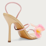 Load image into Gallery viewer, Flower High Heels for Women Calla Lily Open Toe Floral Stilettos Heels Sexy Strappy Wedding Birthday Dressy Heeled Sandals
