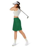 Load image into Gallery viewer, M MOTEEPI Skorts for Women Dressy Casual Knee Length Athletic Skirt Long Tennis Skirts for Women Golf Skort Tennis Apparel Green Skort L
