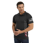 Load image into Gallery viewer, H HYFOL Short Sleeve Polo Shirts for Men Graphic Stretch Casual American Patriotic Raglan Golf Polos for Men(Black,3XL)
