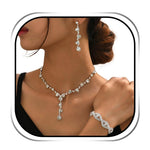 Load image into Gallery viewer, Sixexey Rhinestone Earrings Silver Earrings Sparkly Bracelet Earrings Party Prom Earrings Jewelry for Women
