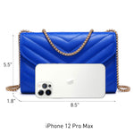 Load image into Gallery viewer, Dasein Women Small Quilted Crossbody Bags Stylish Designer Evening Bag Clutch Purses and Handbags with Chain Shoulder Strap (Royal Blue)
