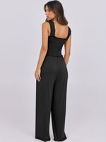 Load image into Gallery viewer, ANRABESS Womens Casual Summer Jumpsuits Smocked Sleeveless Wide Leg Long Romper Jumpers Dressy 2025 Vacation Outfits Black M
