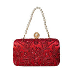 Load image into Gallery viewer, YYW Clutch Purses for Women Embroidery Sequins Beaded Evening Bag Pearl Clutch Handbag Shoulder Bag for Formal Party Wedding (Red)
