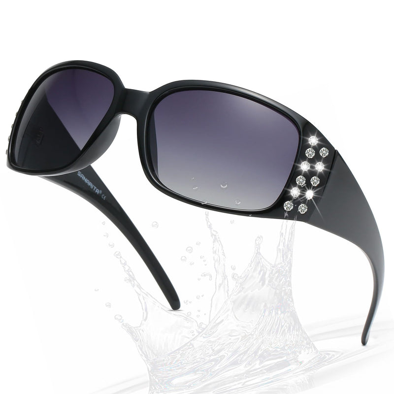 SANARITA Sunglasses Women y2k Polarized Oversized Classic Ladies UV400 Protection Big Sunnies Driving Sun Glasses Shopping Sport Shades(Black)