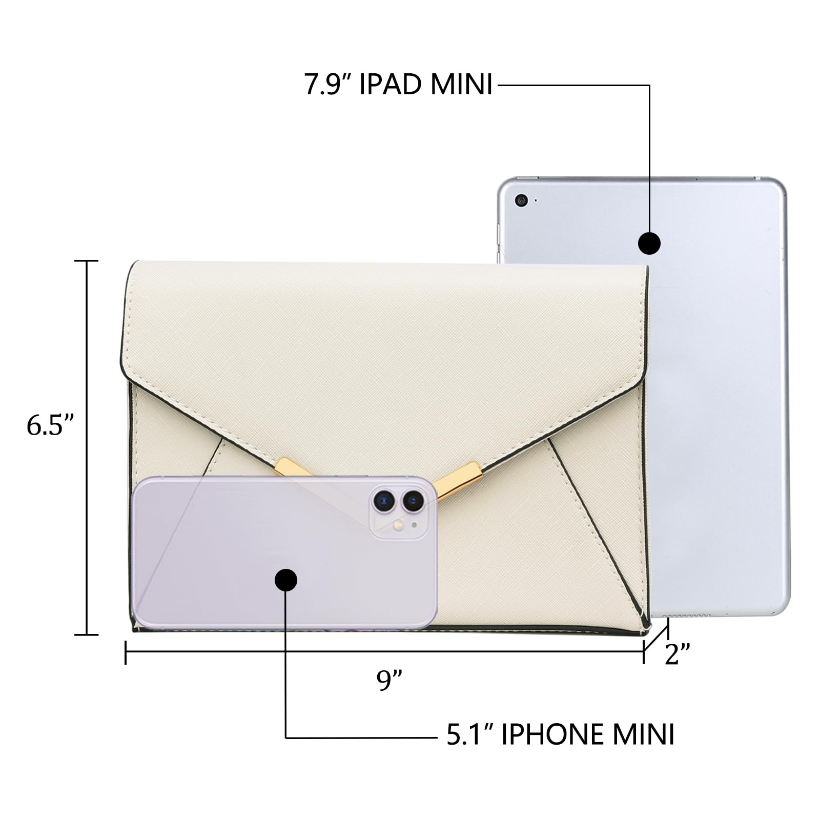 KKXIU Women Elegant Faux Leather Evening Envelope Clutch Purse Foldover Bags for Party Wedding Prom (A-Beige)