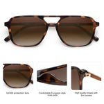 Load image into Gallery viewer, SOJOS Retro Aviator Sunglasses for Women Men,Trendy Rectangle Womens Mens Shades Sun Glasses SJ2202 Tortoise Frame Brown Grading Lens
