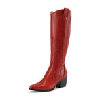 Load image into Gallery viewer, DREAM PAIRS Womens Cowboy Boots Comfortable Pull On Zipper Chunky Heel Pointed Toe Embroidered Western Cowgirl Knee High Boots Girls Ladies Retro Tall Boot,Size 8,Red,SDKB224W
