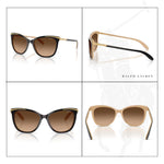 Load image into Gallery viewer, Ralph Lauren RA5203 109013 54MM Black Nude/Brown Gradient Cateye Sunglasses for Women +Bundle with Accessory Eyewear Kit
