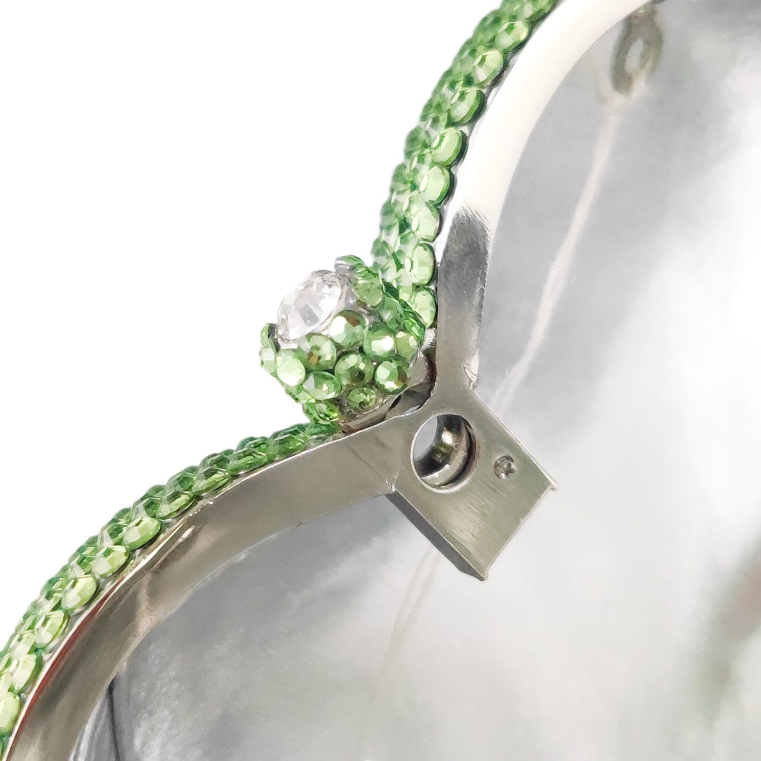 Boutique De FGG Heart Clutch Purses for Women Formal Crystal Evening Bags Rhinestone Clutch Party Minaudiere Handbag,Mini,Mint Green
