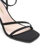 Load image into Gallery viewer, DREAM PAIRS Women’s High Stilettos Heels Open Toe Square Sandals Ankle Strap Pumps Sexy Comfort Strappy Dress Shoes Party Wedding Heeled Sandals,Size 9,Black-Nubuck,DWUMHS2563
