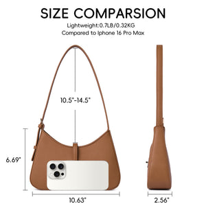 CLUCI Shoulder Bag for Women, Purses for Women, Handbag Hobo Bags Vegan Leather Crossbody Purse with Adjustable Strap Brown