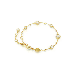Swarovski Imber Bracelet, Clear Round-Cut Crystals in a Gold-Tone Finished Setting, Part of the Imber Collection