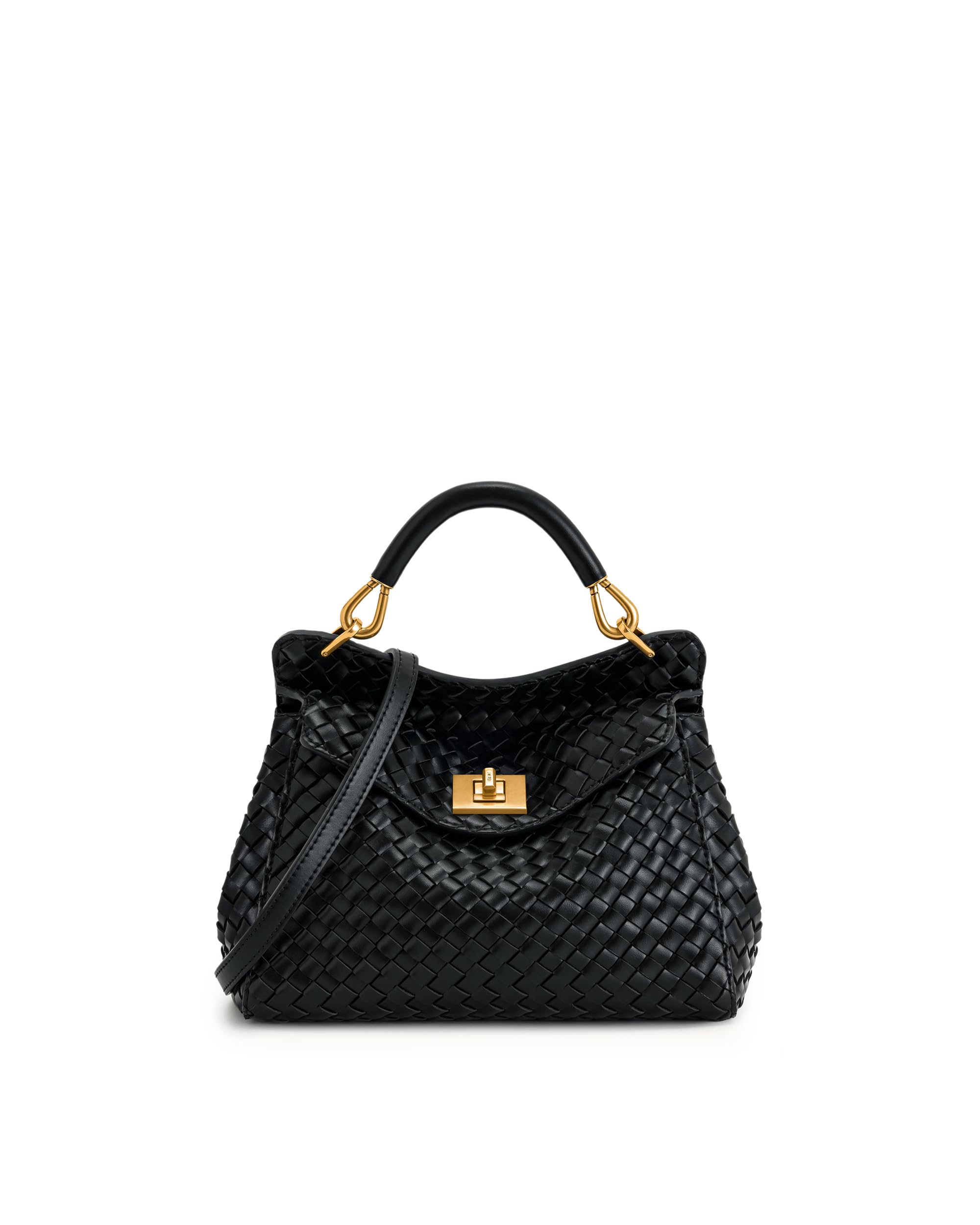 JW PEI Women's Lucia Classic Top Handle Woven Bag - Black