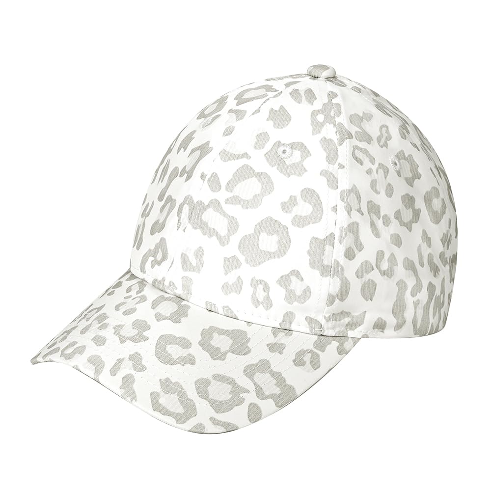 C.C Leopard Pattern Baseball Cap for Women Unisex - Adjustable Stretch Fit Daily Hat Cap (White)