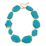 Load image into Gallery viewer, Firstmeet Vintage Resin Rhinestone Necklace Irregularly Shaped Elegant Crystal Collar for Women(XL-1240-Blue)
