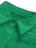 Load image into Gallery viewer, LYANER Women's Casual Shirt Dress Collar V Neck Button Down Loose Long Sleeve Mini Dresses Green Small
