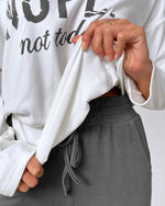 Load image into Gallery viewer, CHICME Women Casual Matching Sets Long Sleeve Pullover Tops and Pants Set Tracksuit Travel Outfits Gray-L
