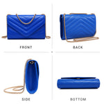 Load image into Gallery viewer, Dasein Women Small Quilted Crossbody Bags Stylish Designer Evening Bag Clutch Purses and Handbags with Chain Shoulder Strap (Royal Blue)

