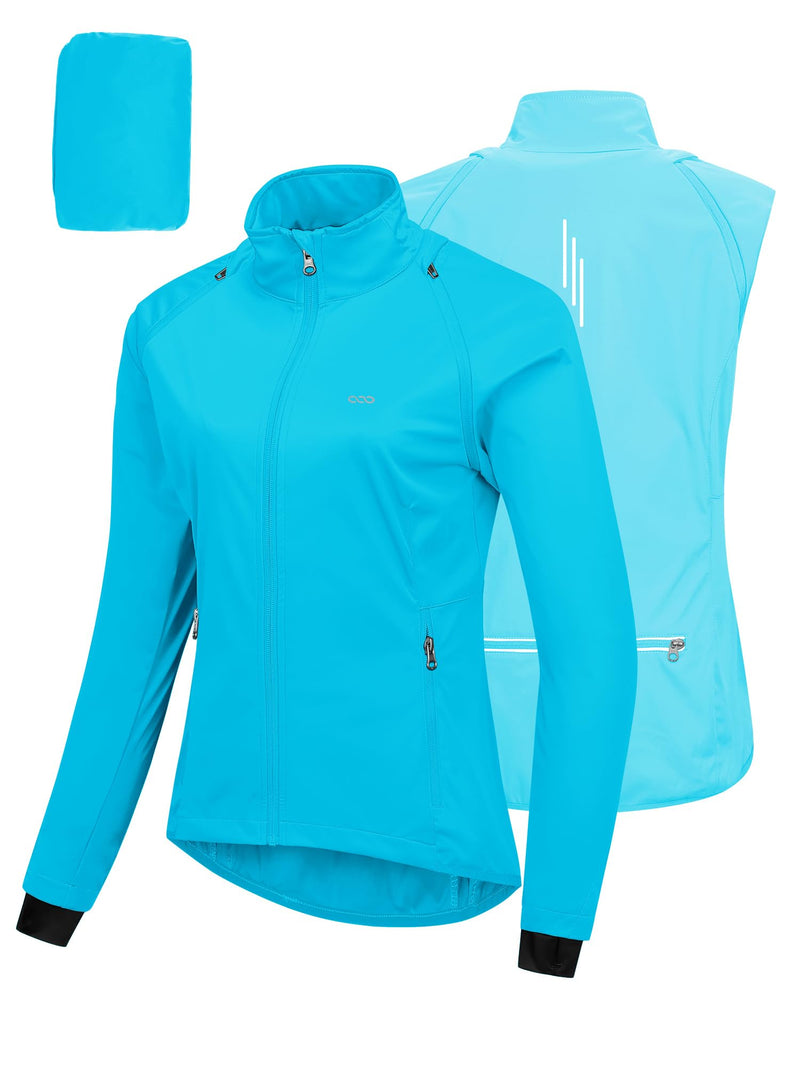 33,000ft Women's Zip Up Lightweight Athletic Workout Yoga Cycling Track Running Jacket Waterproof Windproof Reflective